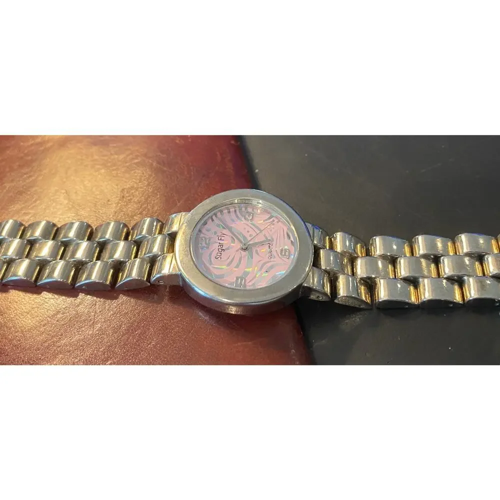 Women's Valdawn Sugar Fly Watch, Silver Tone with Pink and Silver Tone Face